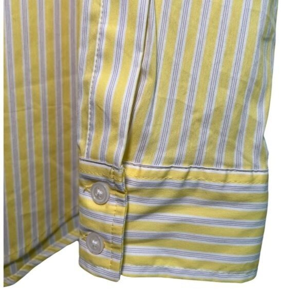 NWT Evereve Light Yellow Striped Button-Down Ciara | Size Small - Picture 5 of 5